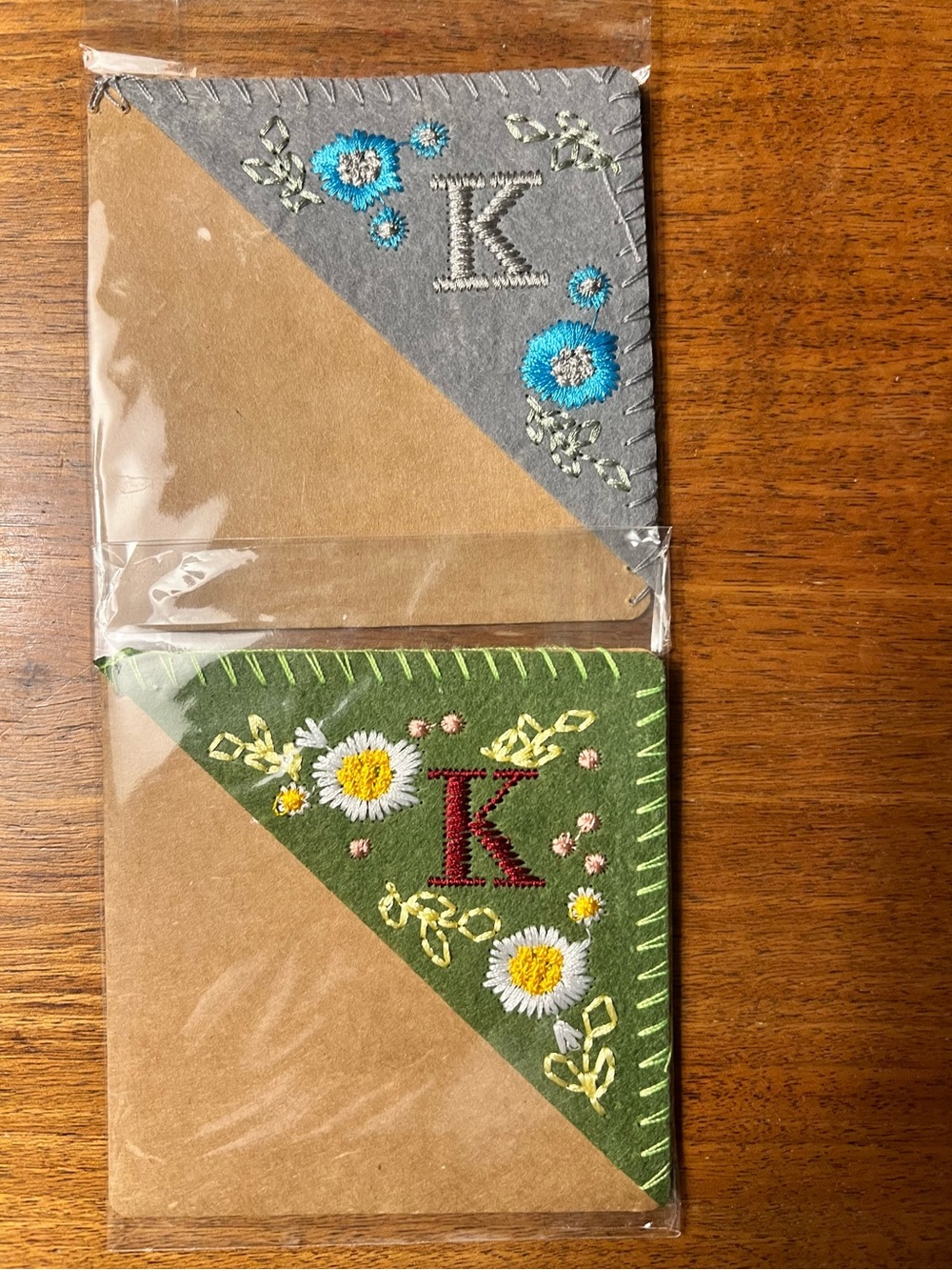 Embroidered Corner Bookmarks - Pack of 2